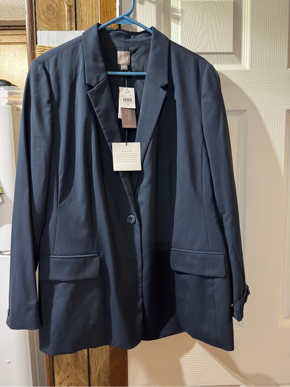 J. Jill Women's Navy Single-Button Blazer
